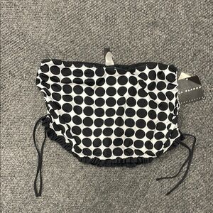 La Blanca Black and White Polka Dot Swim Bottom Skirt Size 12 NWT Ruched Tie